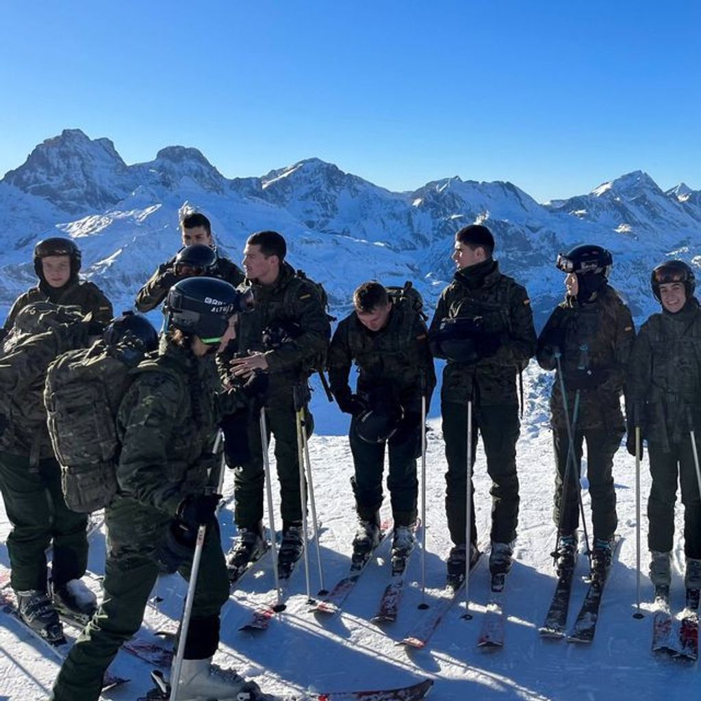 L'entraînement de la princesse Leonor dans la neige