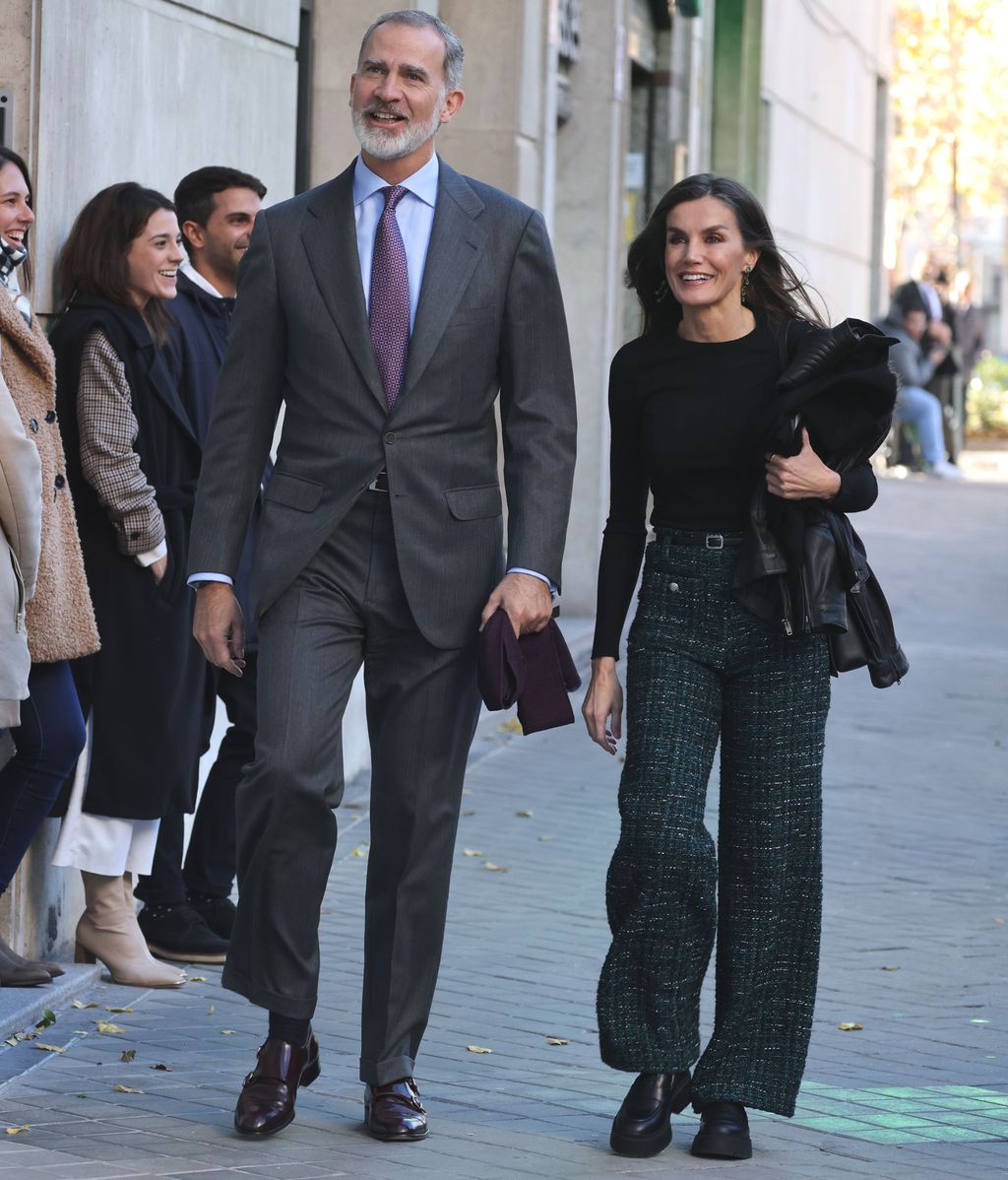 Les rois Felipe et Letizia, très souriants à leur arrivée