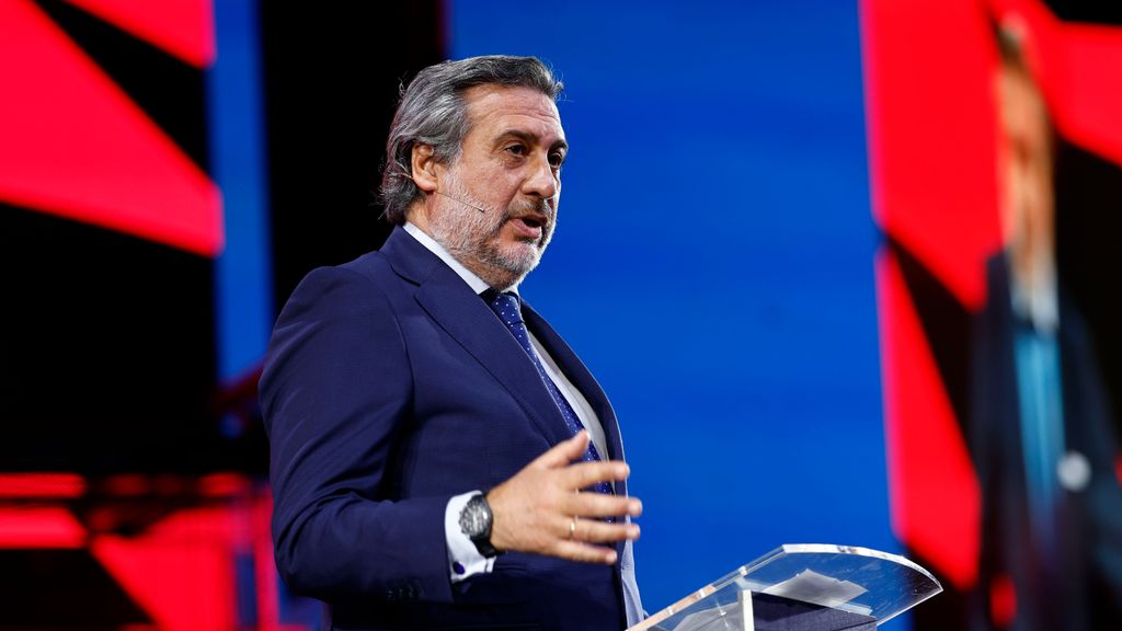 Le président de la Chambre de Commerce de Madrid, Ángel Asensio lors de la présentation du Grand Prix d'Espagne de Formule 1 à Madrid