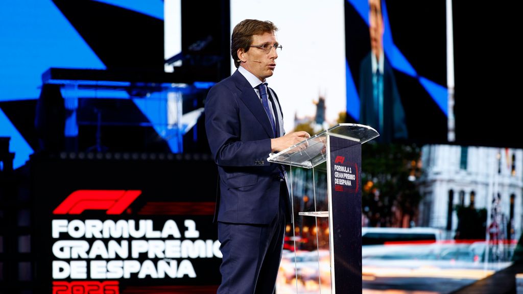 Le maire de Madrid, José Luis Martínez Almeida lors de la présentation du Grand Prix d'Espagne de Formule 1 à Madrid