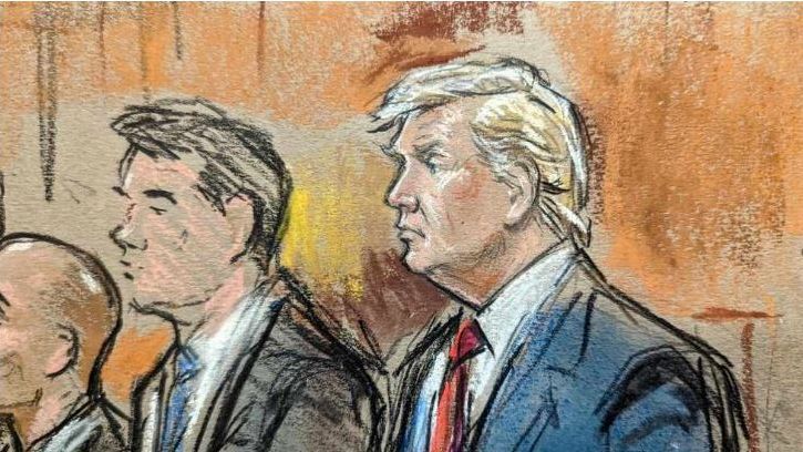 Donald Trump se sienta en el banquillo de los acusados, en un juicio histórico