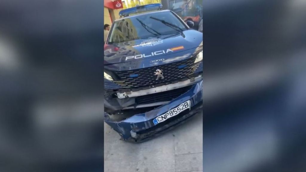 Voici comment s'est comportée la voiture de la police nationale après l'accident de Madrid