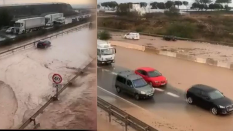 Une tempête inonde les rues d'Almería et déborde ses ramblas