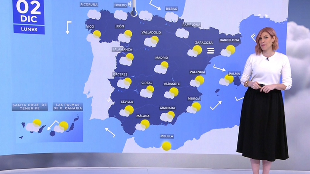 Le passage d'un front provoquera un DANA aux Îles Canaries ce lundi dans une journée instable dans la Péninsule et les Îles Baléares
