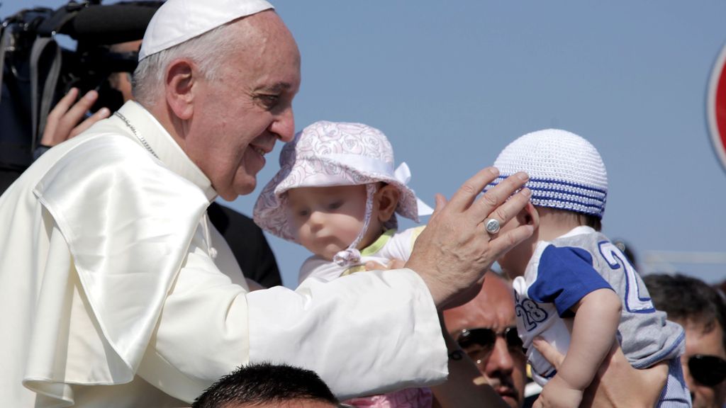 Le pape, lors de son premier voyage à Lampedusa