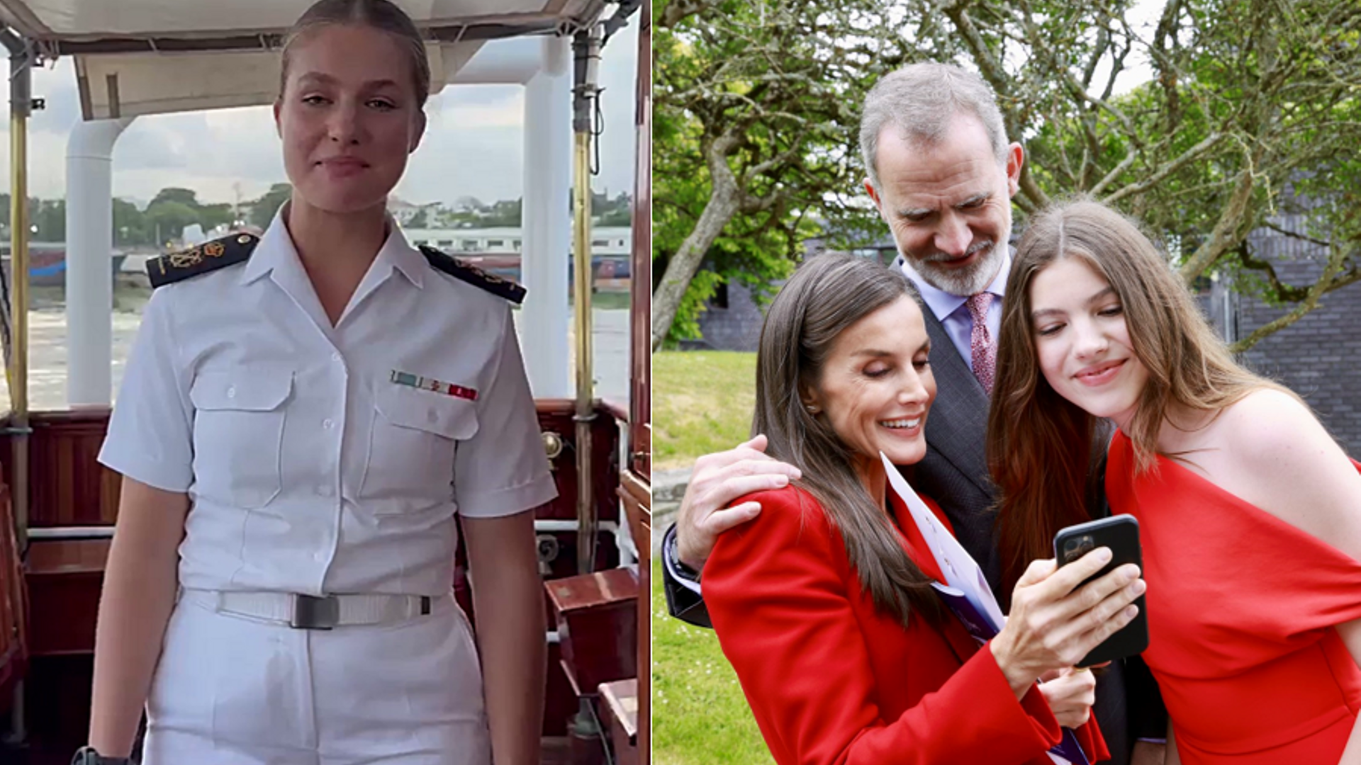 La princesa Leonor felicita a su hermana, la infanta Sofía, en el día de su graduación