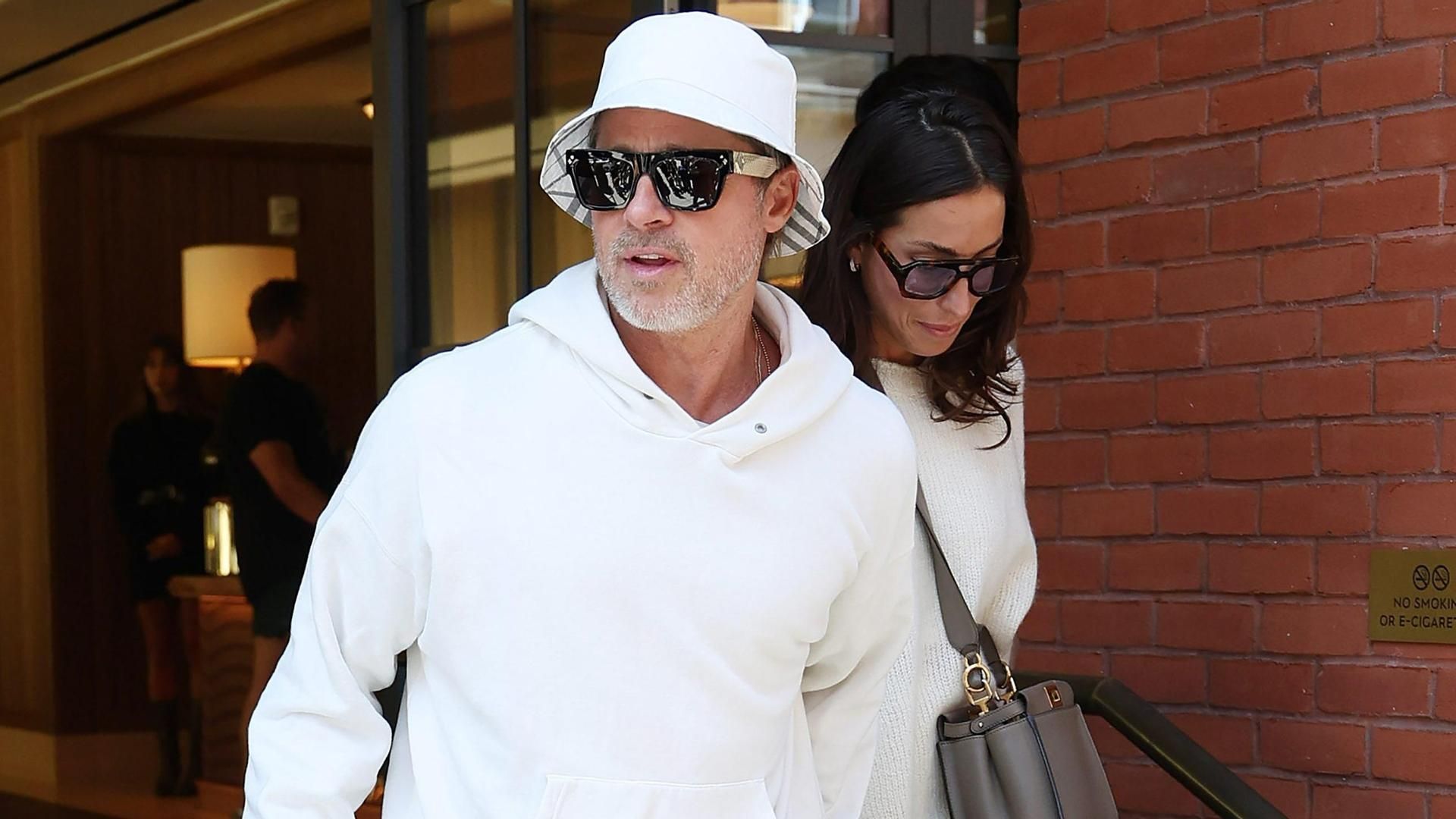 Brad Pitt et Inés de Ramón dans une image de fichier.