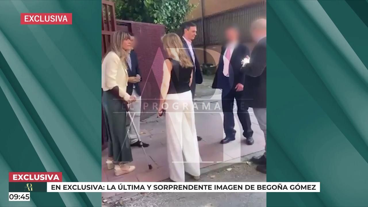 La réapparition de Begoña Gómez avec des béquilles.