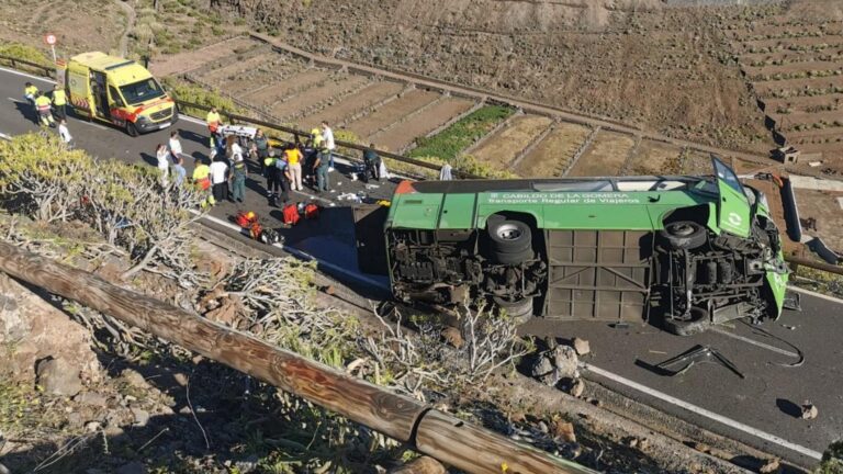Un mort et plusieurs blessés après le tour d'un bus à La Gomera