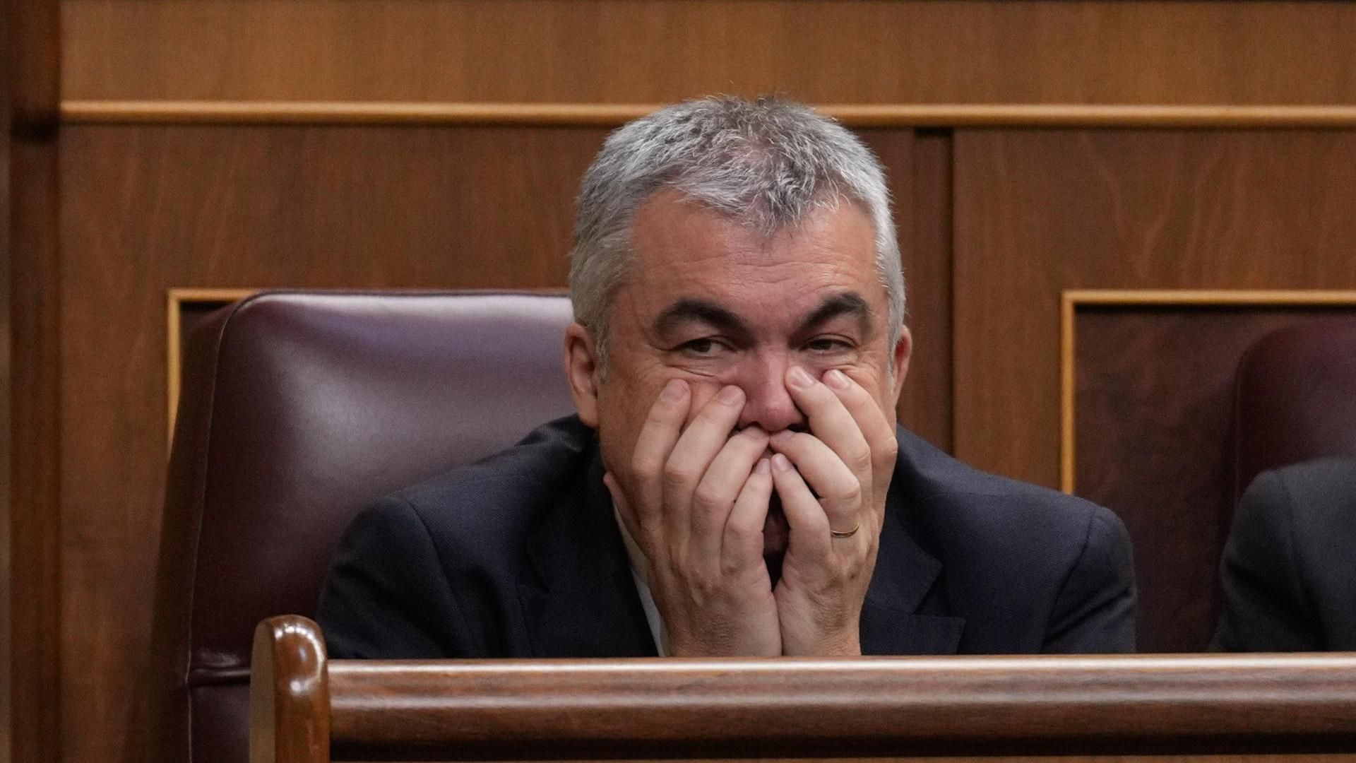 Santos Cerdán en su escaño en el Congreso