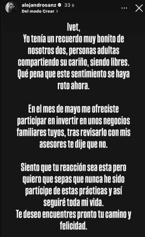 Message d'Alejandro Sanz