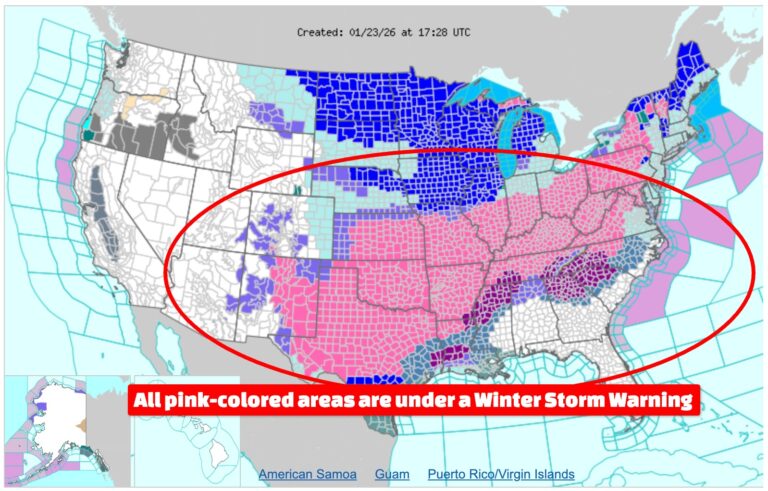 Ces États américains sont actuellement soumis à un avertissement de tempête hivernale