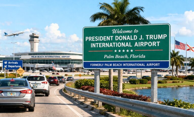 L&rsquo;aéroport de Palm Beach renommé en l&rsquo;honneur du président Donald Trump