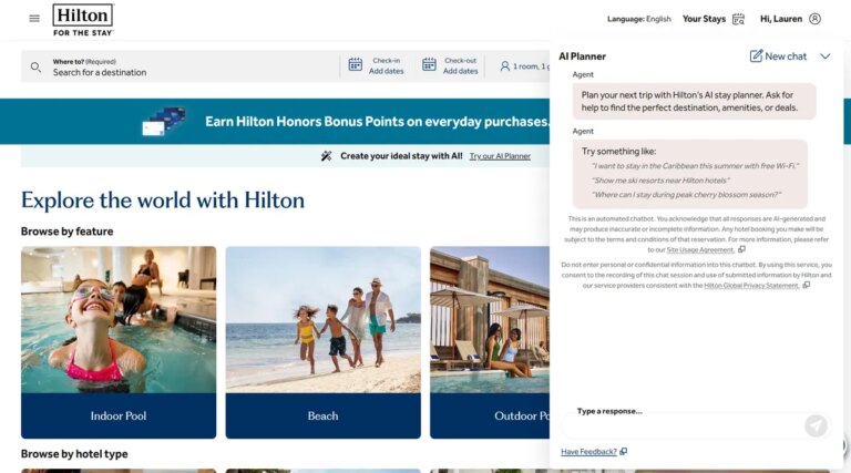 Hilton déploie un outil de planification de voyage basé sur l&rsquo;IA