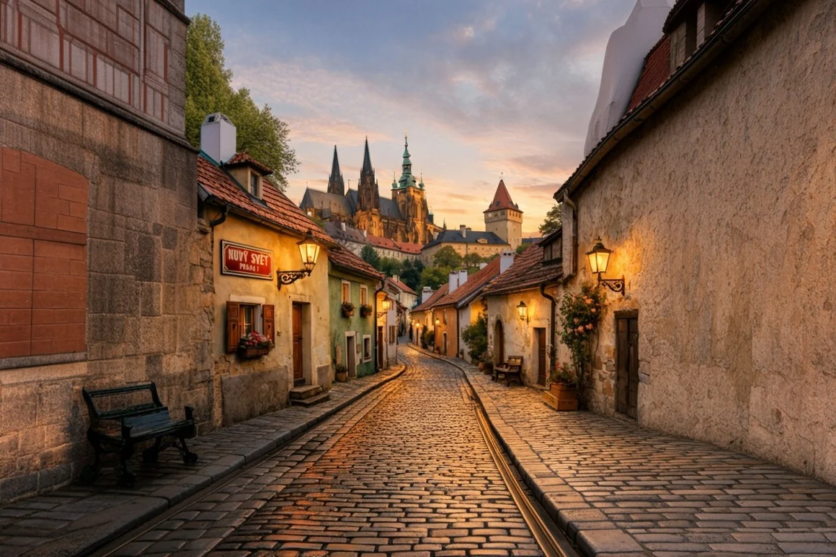 Rues Pavées De La Vieille Ville De Prague, Tchéquie
