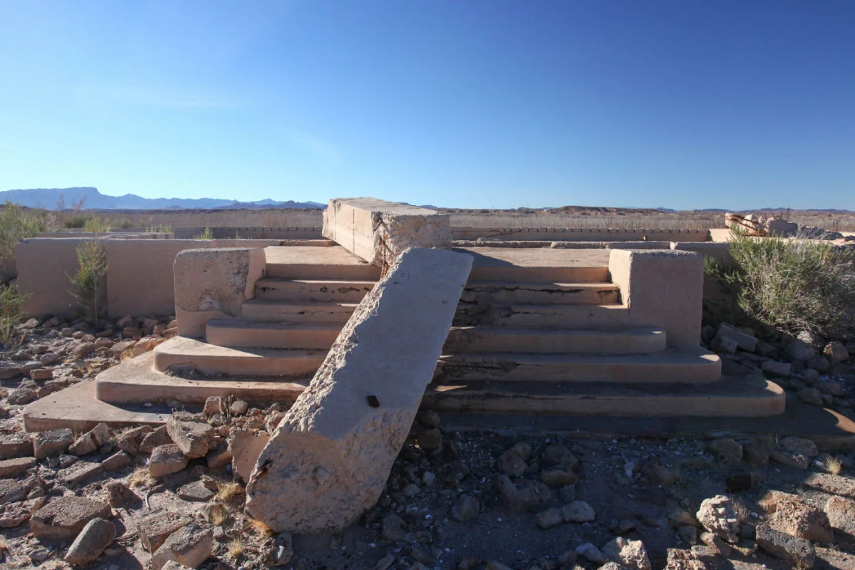 Fondation en béton à St. Thomas, Lake Mead