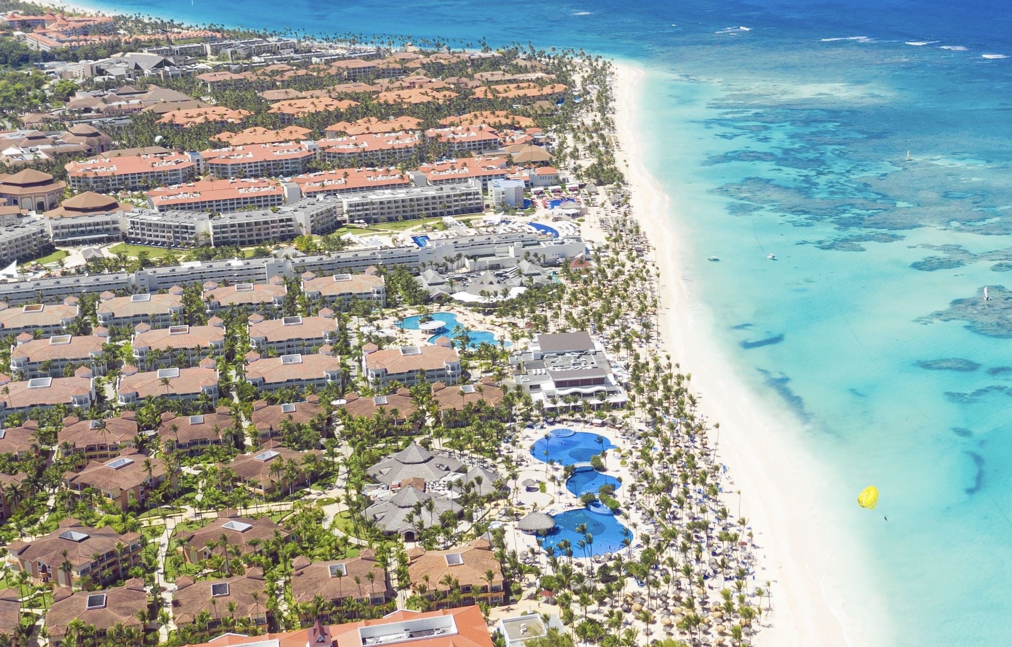 Rangées de stations balnéaires de Punta Cana