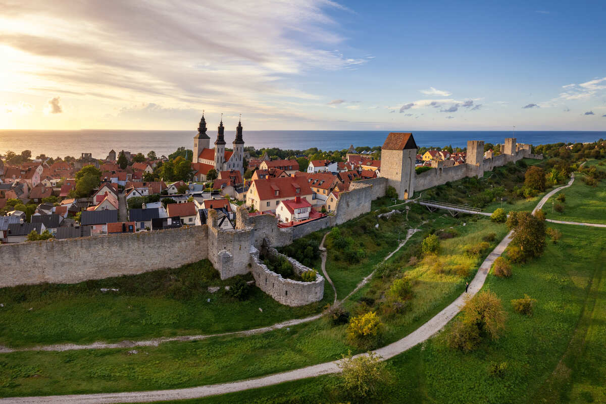 Vue panoramique de Visby, Gotland, Suède