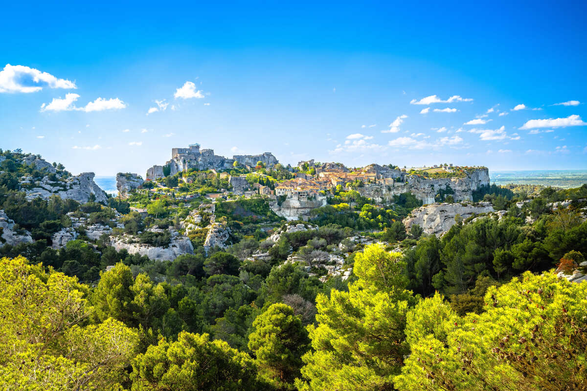 Vue panoramique des Baux-de-Provence, France