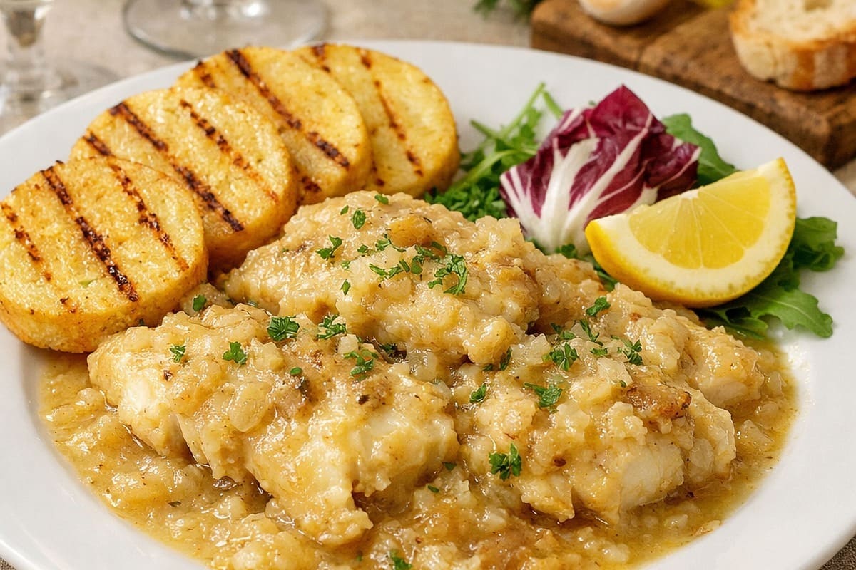 Un plat de Baccala Alla Vicentina, Vicenza, Italie