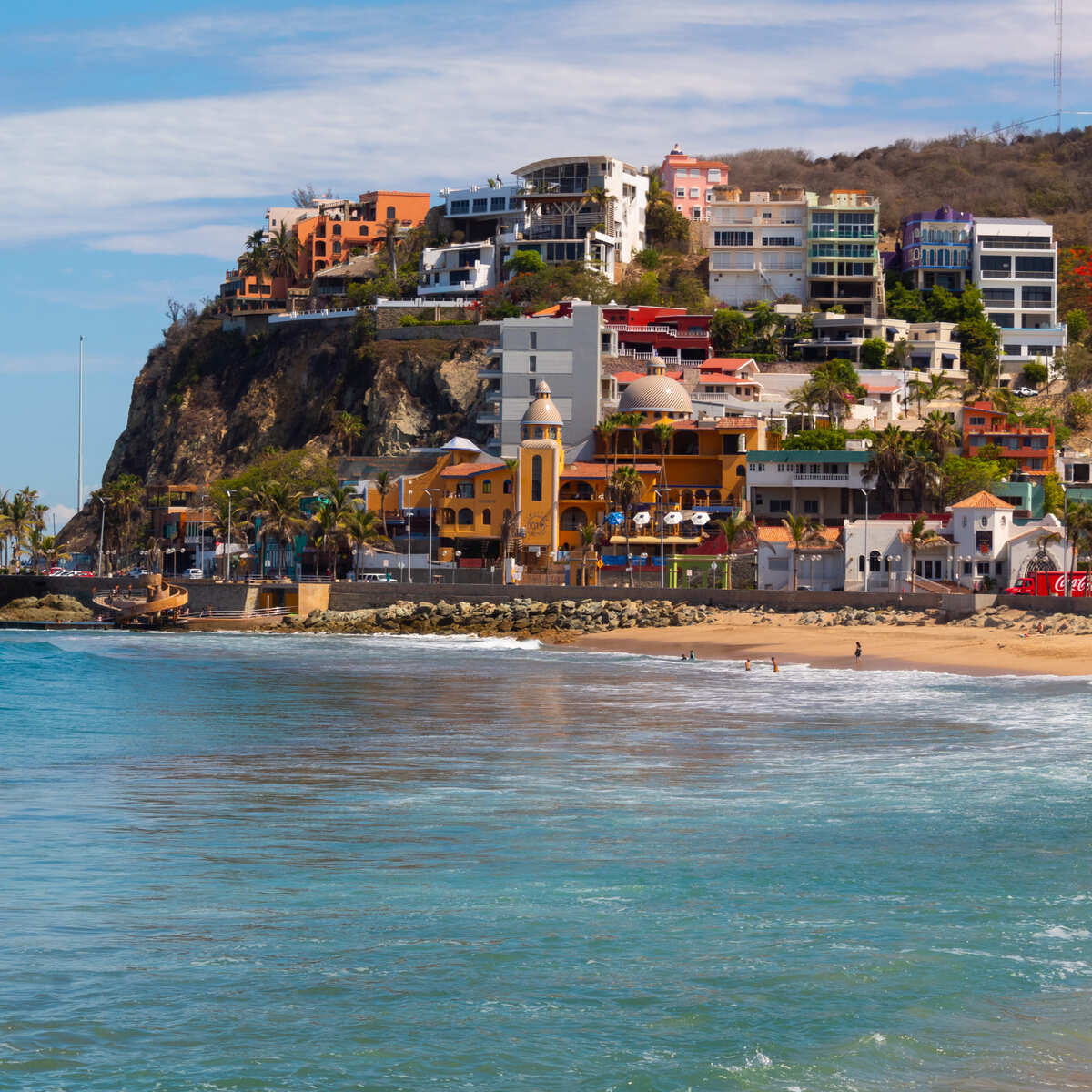 Vue panoramique d'une zone de plage à Mazatlan, Mexique