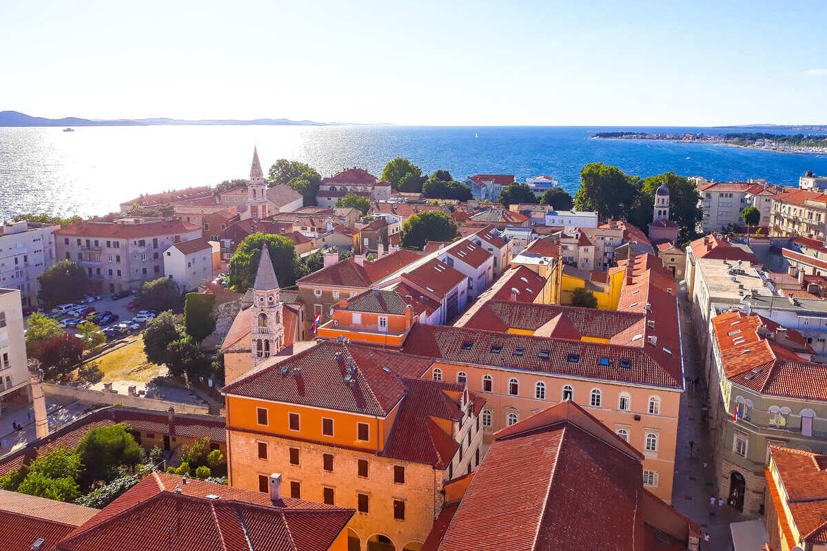 Vue Panoramique De La Vieille Ville De Zadar, Croatie