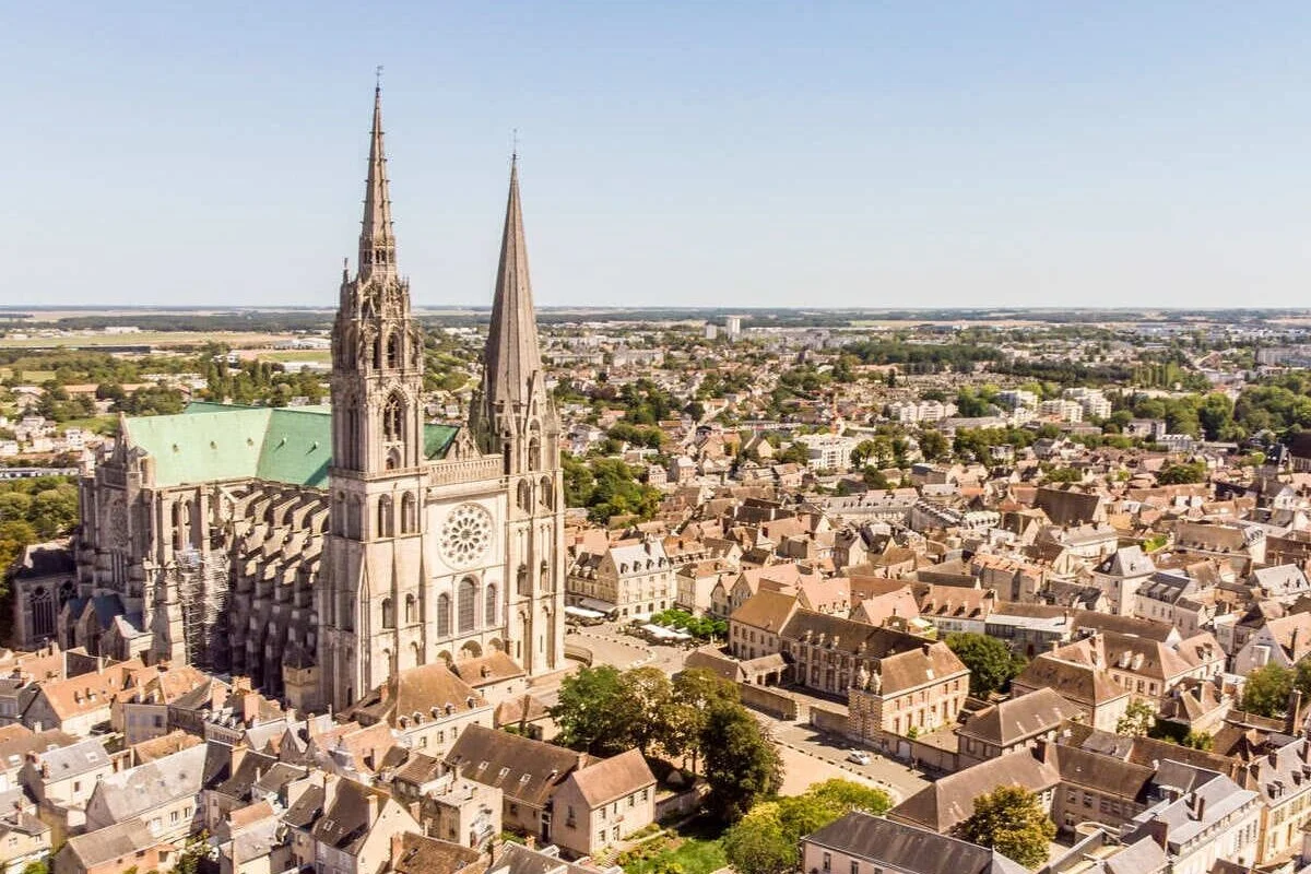 Vue aérienne de Chartres, France