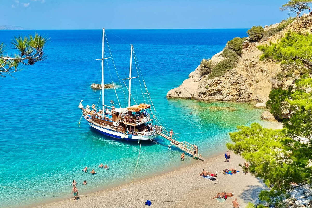 Plage d'Apella à Karpathos, Grèce