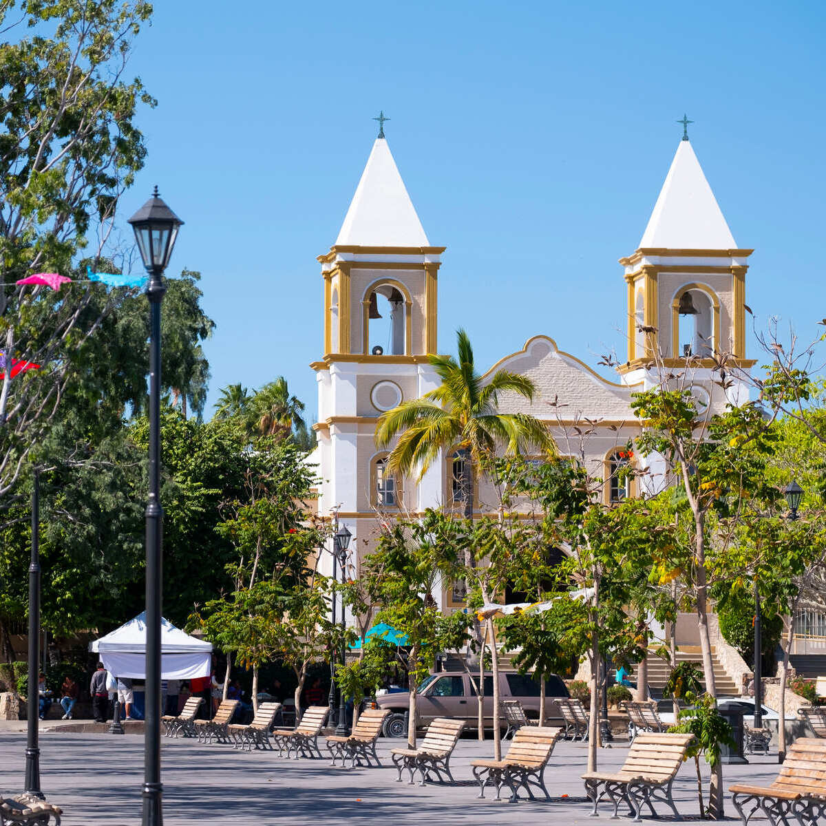 Plaza Mijares, une place coloniale à San Jose Del Cabo, Los Cabos, Mexique, Amérique latine
