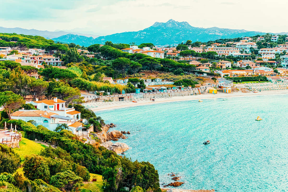 Vue Panoramique De La Costa Smeralda, Sardaigne, Italie