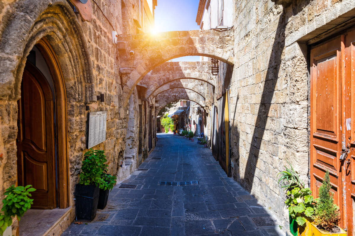 Rue Médiévale De La Ville De Rhodes, Grèce