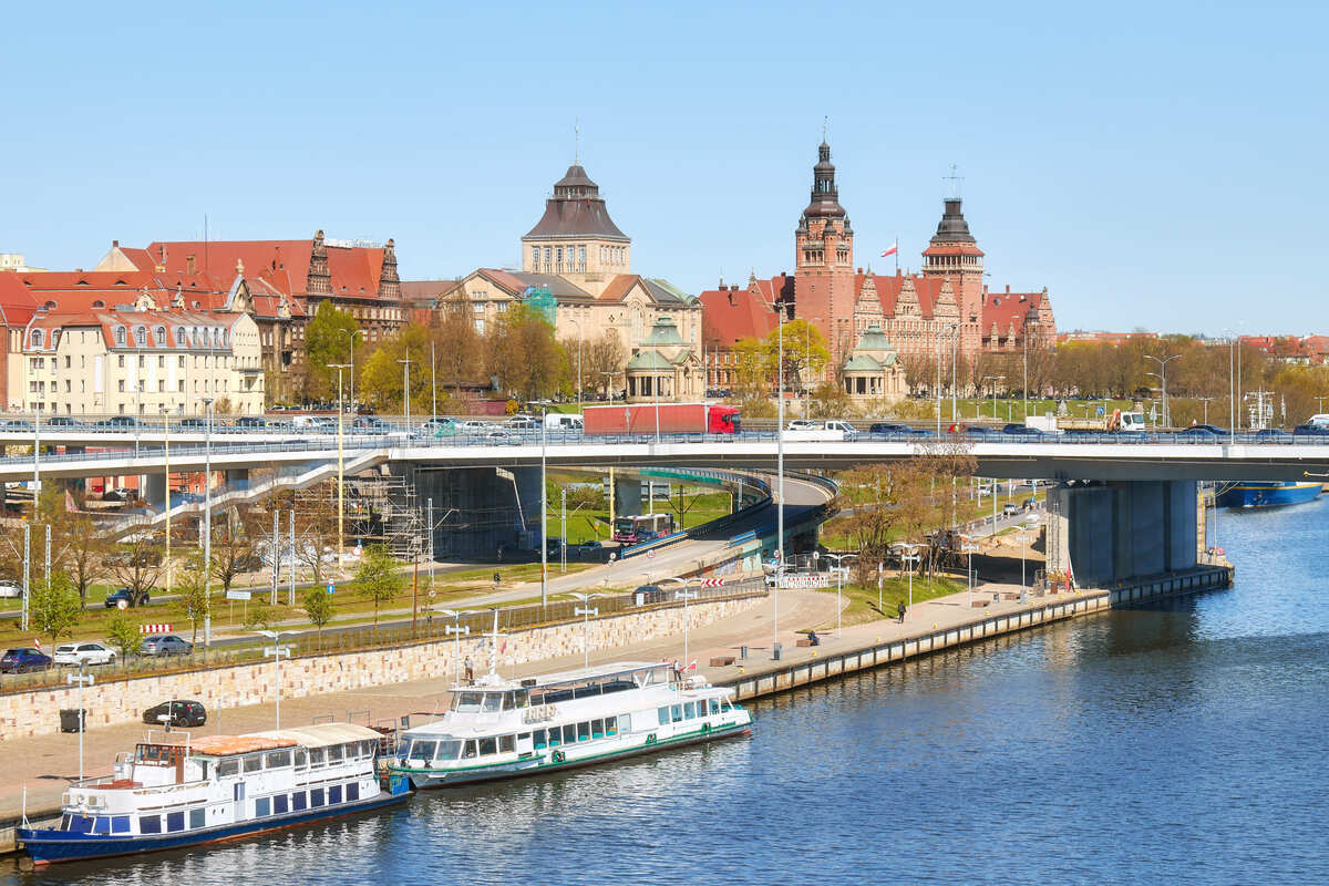 Bord de rivière à Szczecin, Pologne