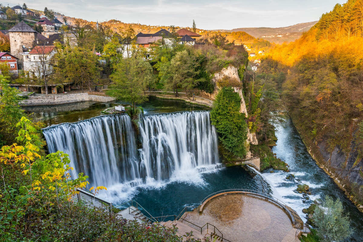 La cascade de Jajce, en Bosnie-Herzégovine