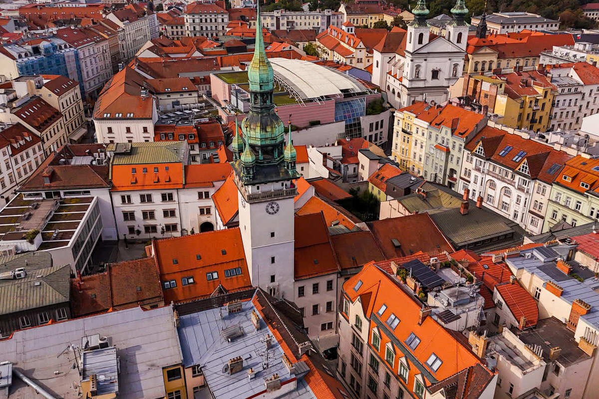 Vue Aérienne De La Vieille Ville De Brno, Tchéquie