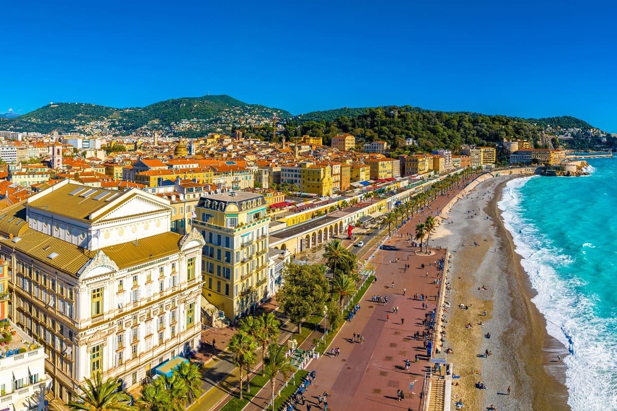 Vue panoramique de Nice Promenade des Anglais, France