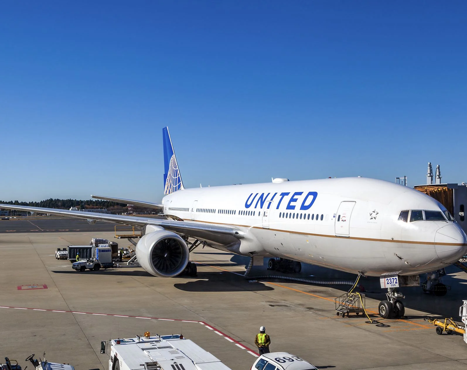 Avion d'UNited Airlines sur le tarmac