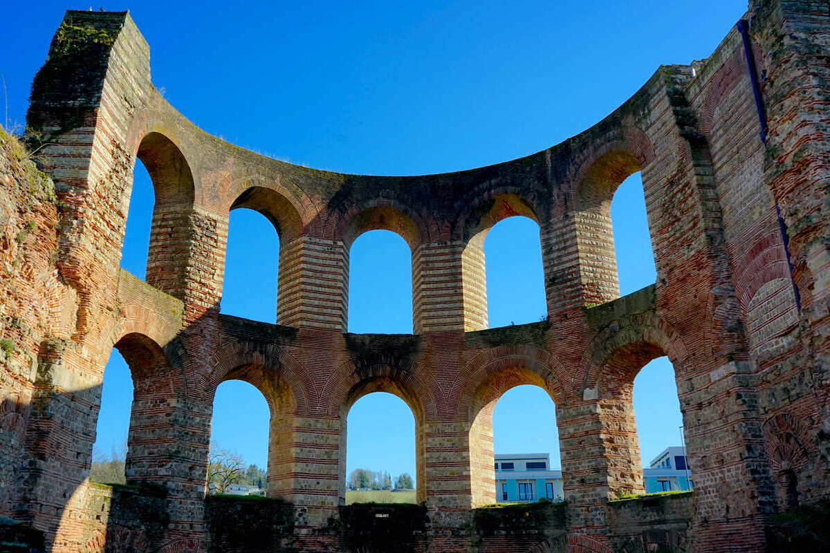 Ruines des bains romains à Trèves, Allemagne