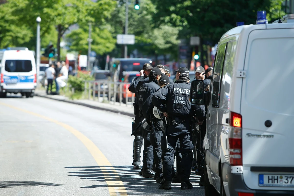 Polizei allemande photographiée à Hambourg, Allemagne