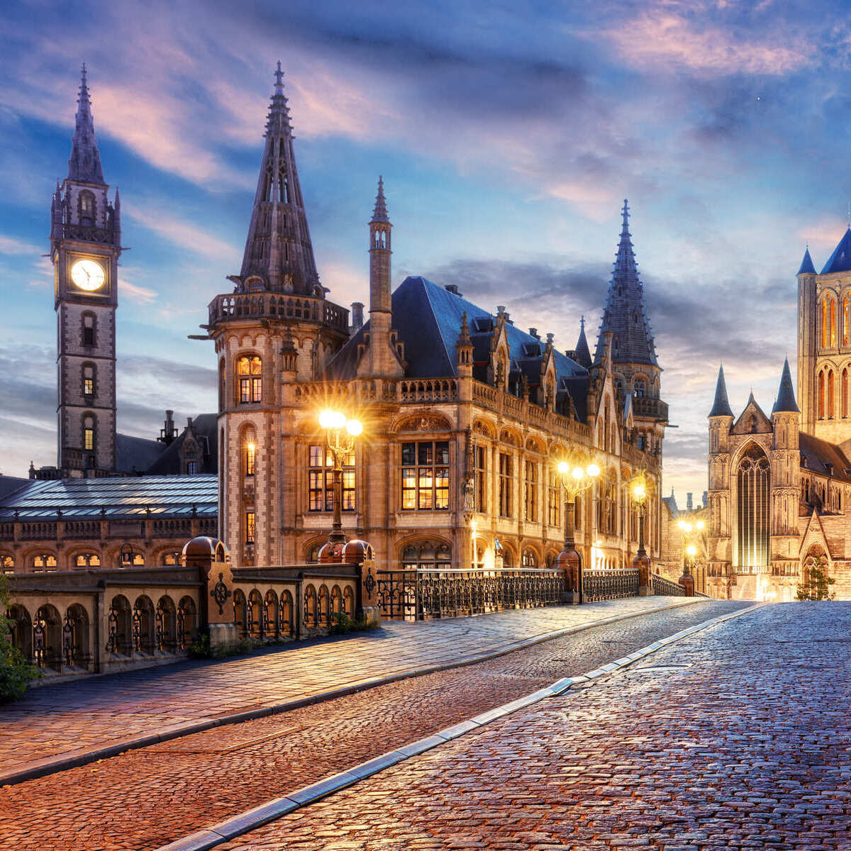Gand, Belgique la nuit