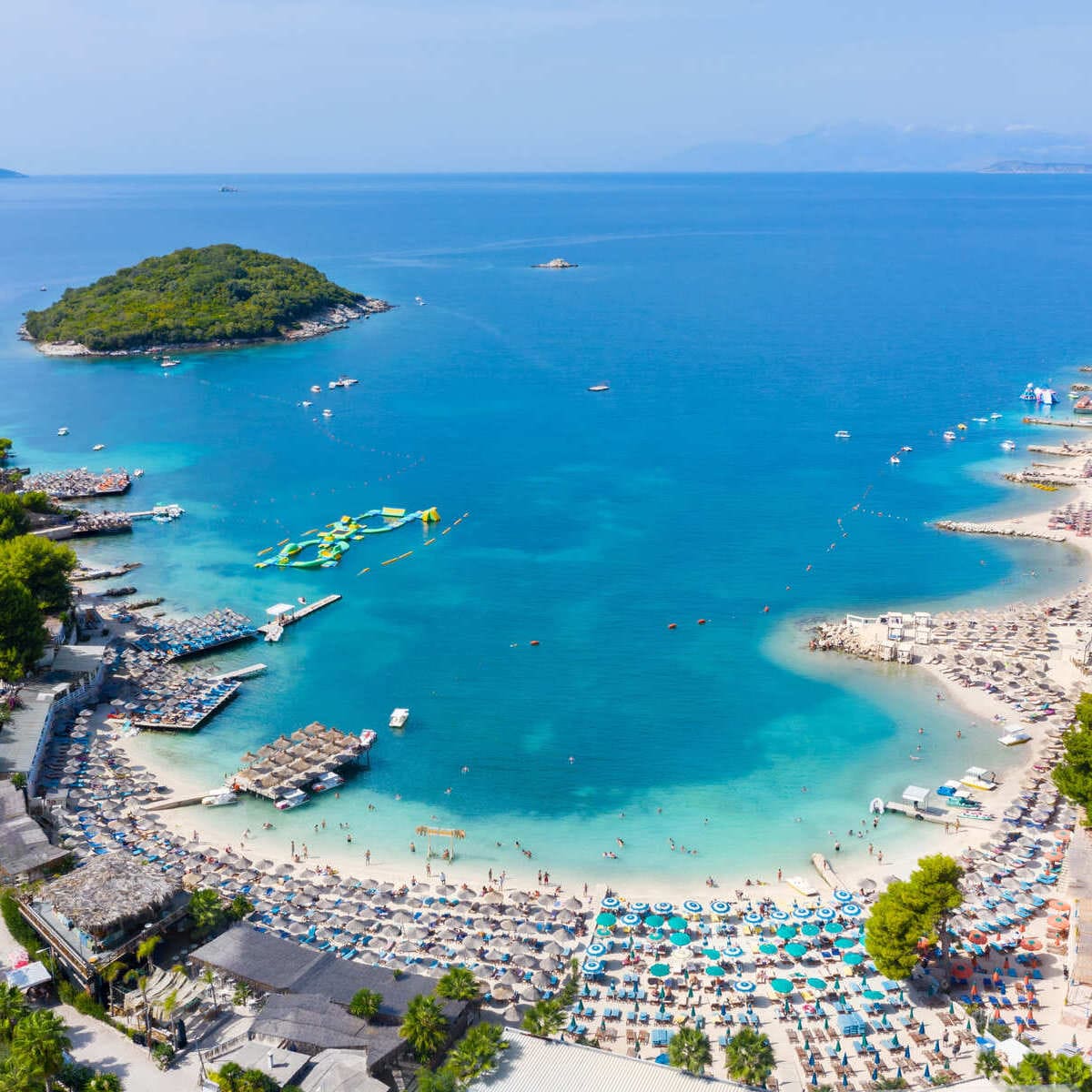Vue aérienne de Ksamil, Albanie