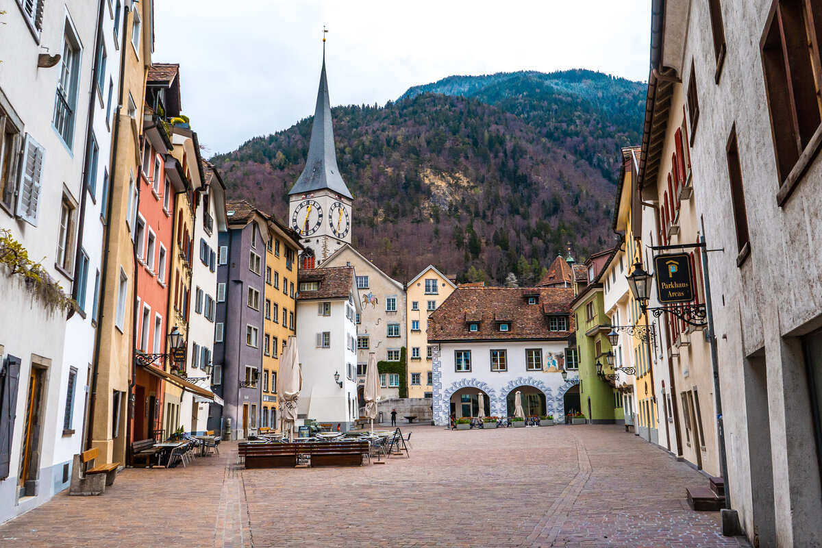 Rue historique de la vieille ville de Coire, Suisse