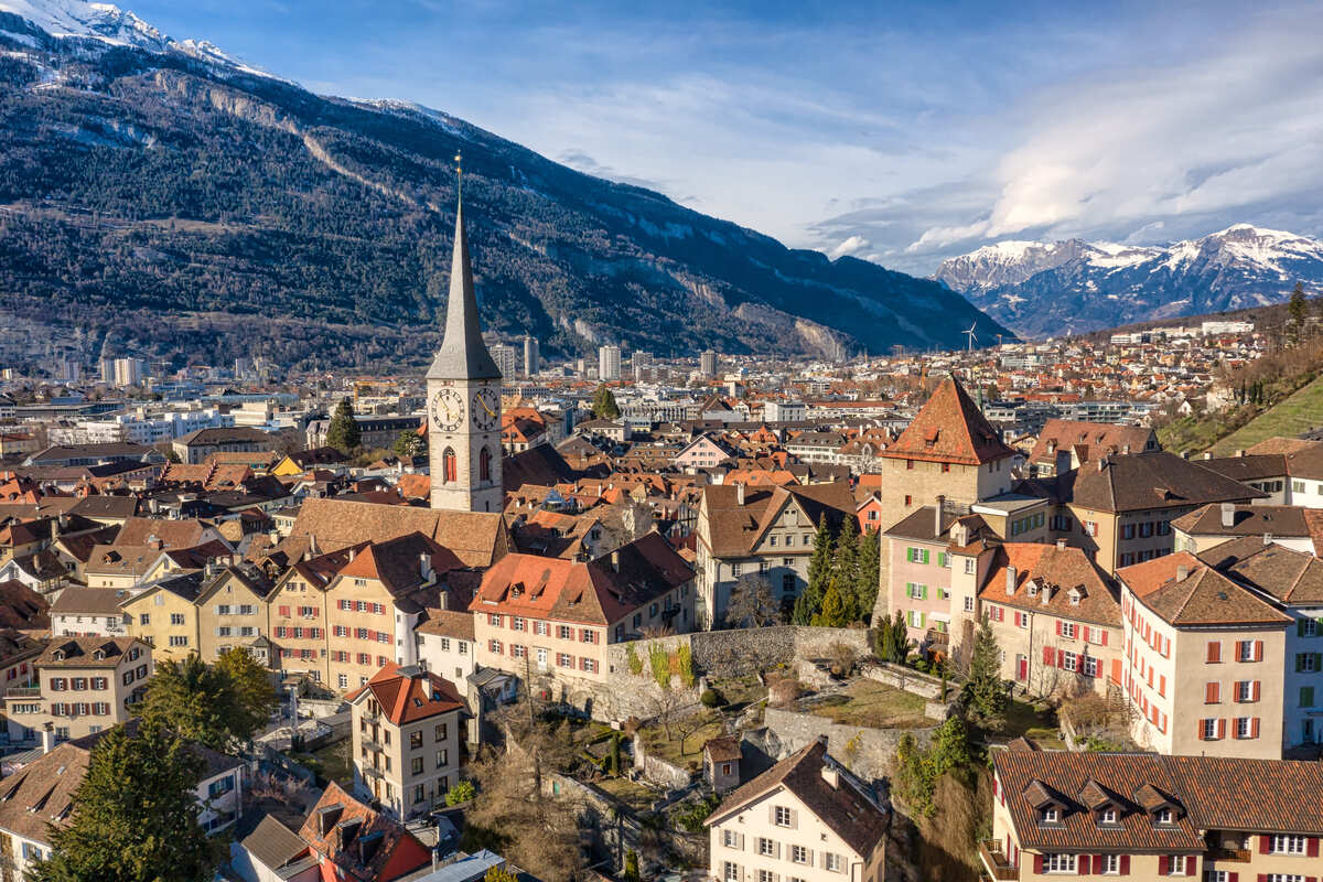 Vue panoramique de Coire, Suisse