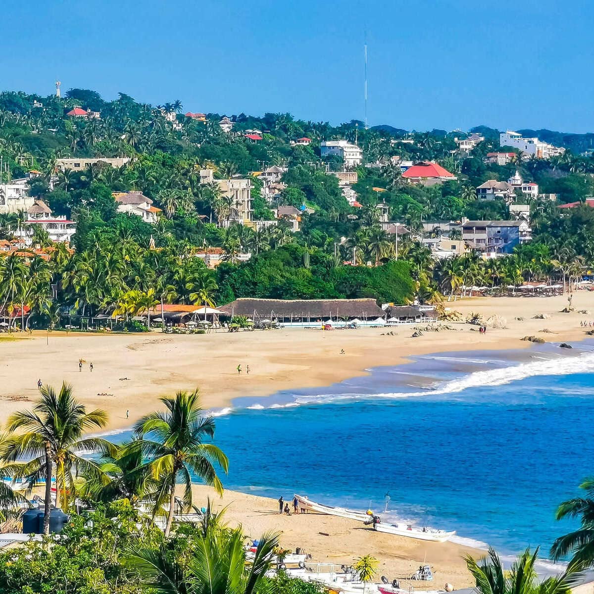 Une vue de Puerto Escondido dans l'État d'Oaxaca, Mexique