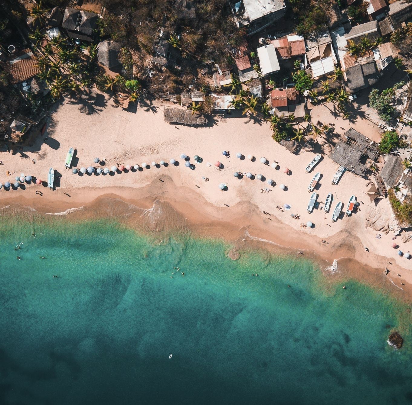 Vue aérienne de Puerto Escondido