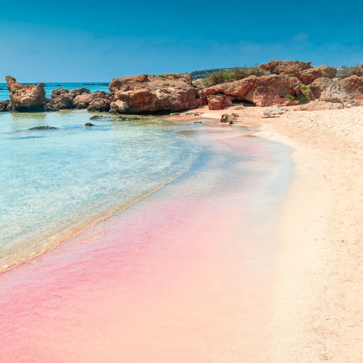 Plage Rose d'Elafonissi En Crète, Grèce