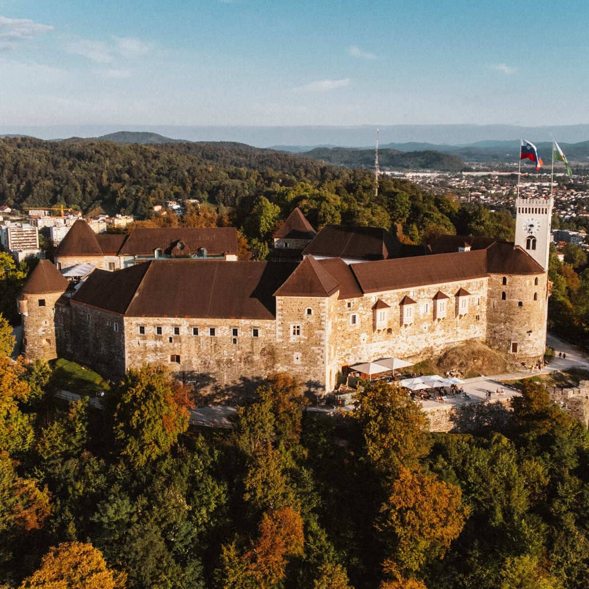 Vue Aérienne Du Château De Ljubljana, Slovénie