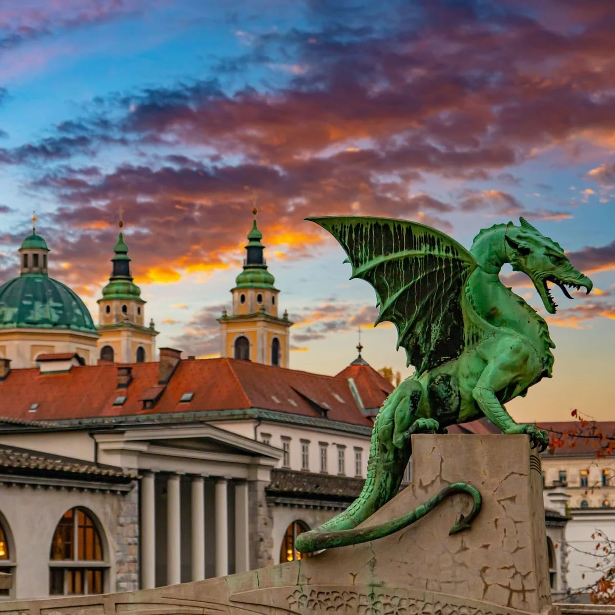 Pont des Dragons à Ljubljana, Slovénie