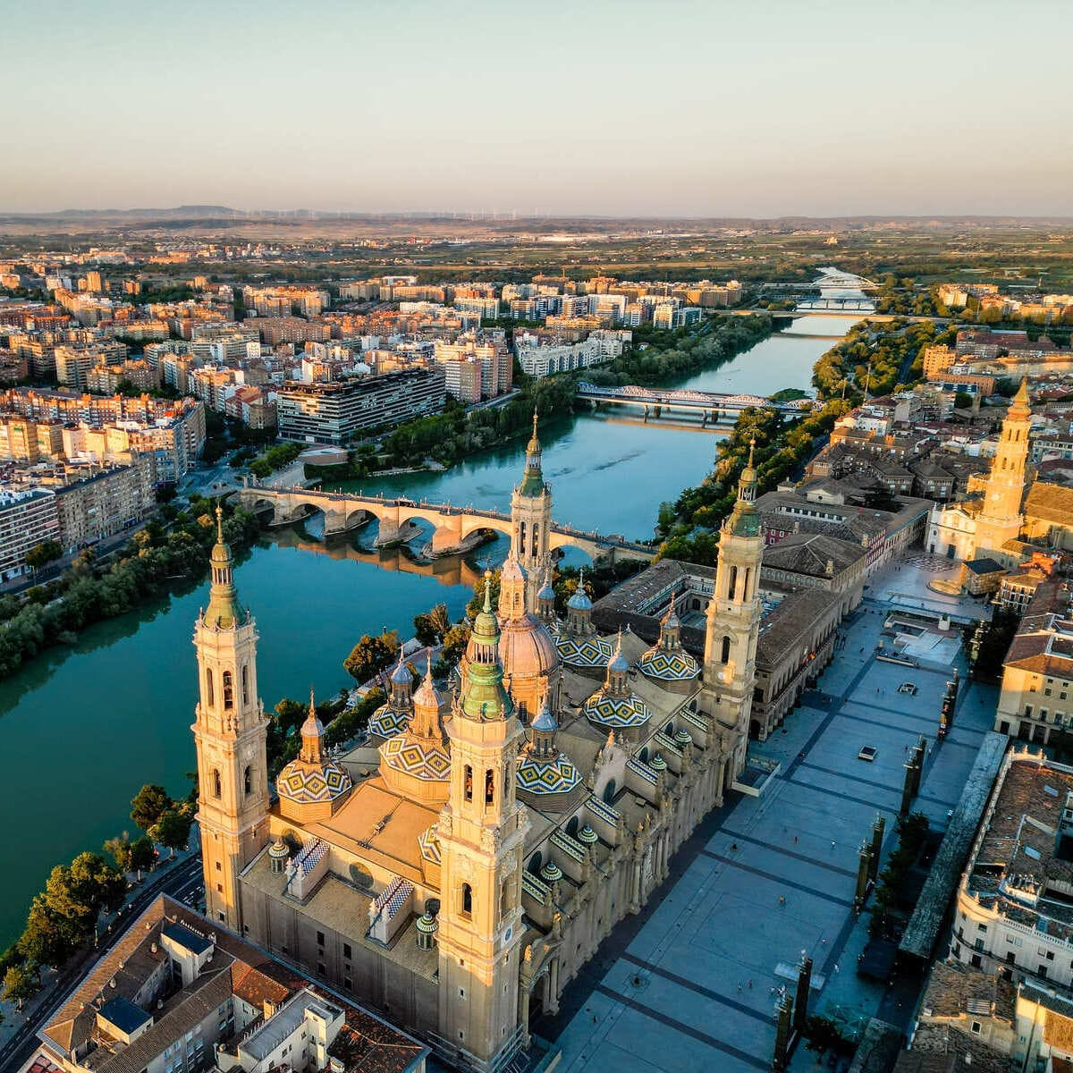 Vue aérienne du centre de Saragosse, Espagne