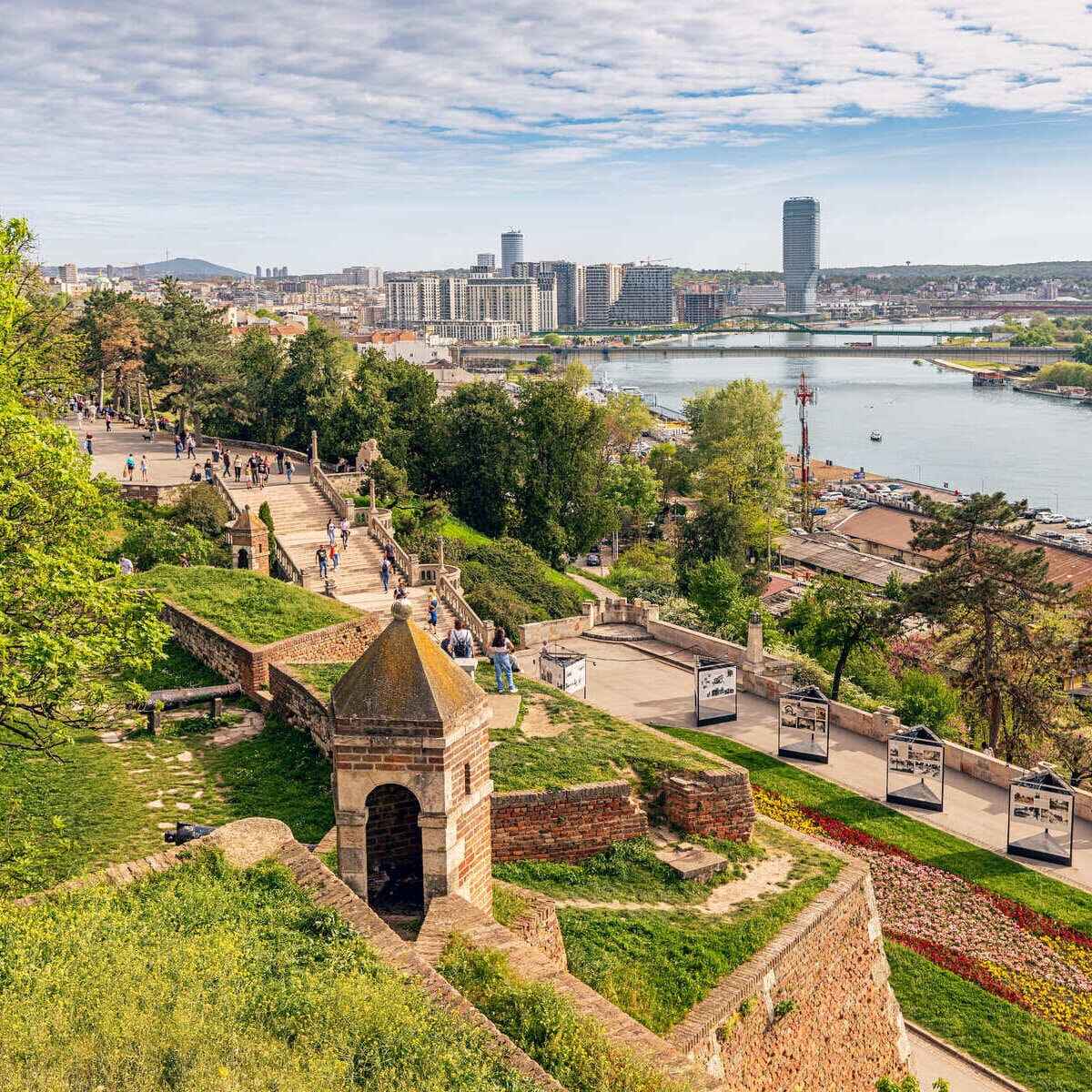 Forteresse de Kalemagdan au confluent du Danube et de la Sava à Belgrade, Serbie