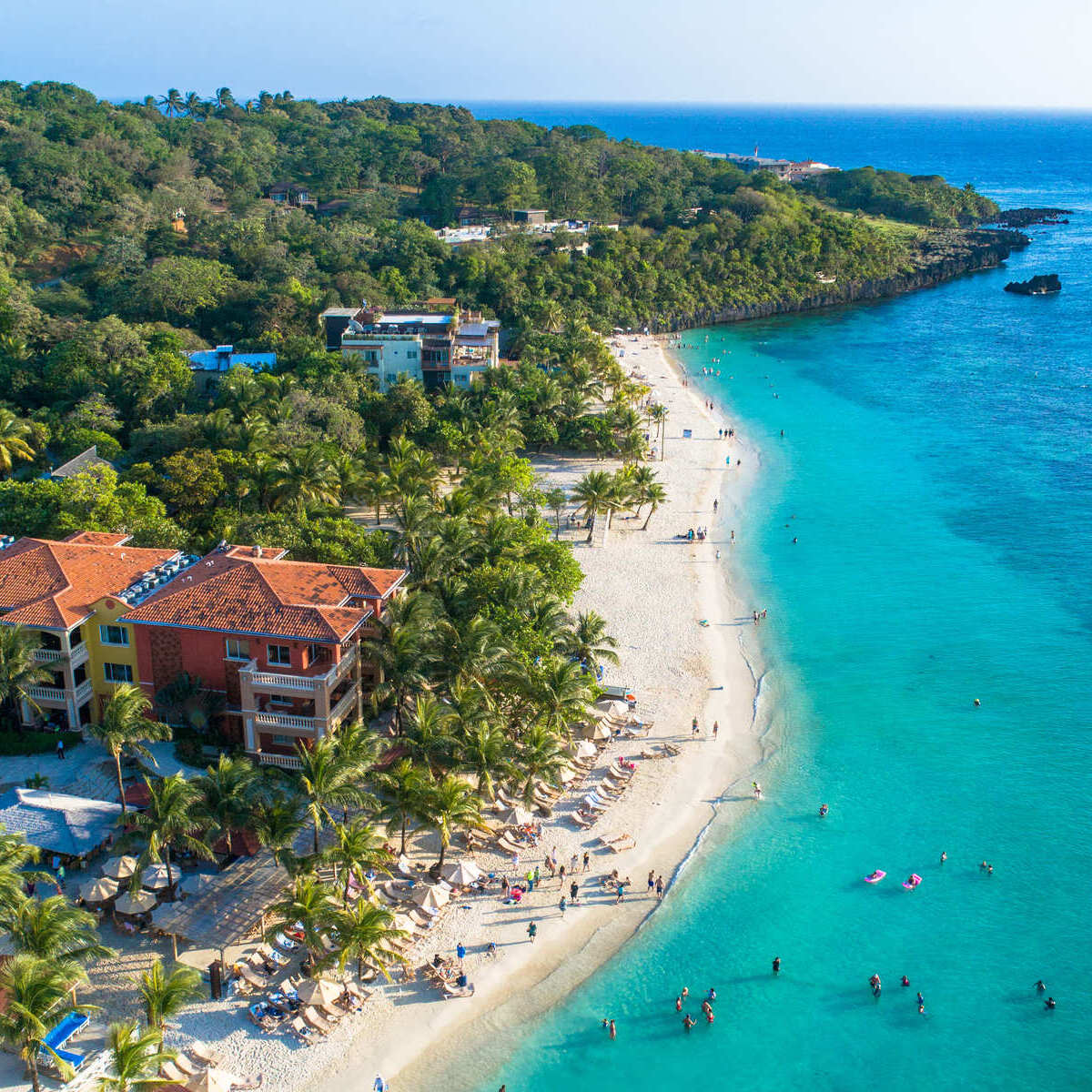 Vue Aérienne De Roatan, Honduras, Mer Des Caraïbes